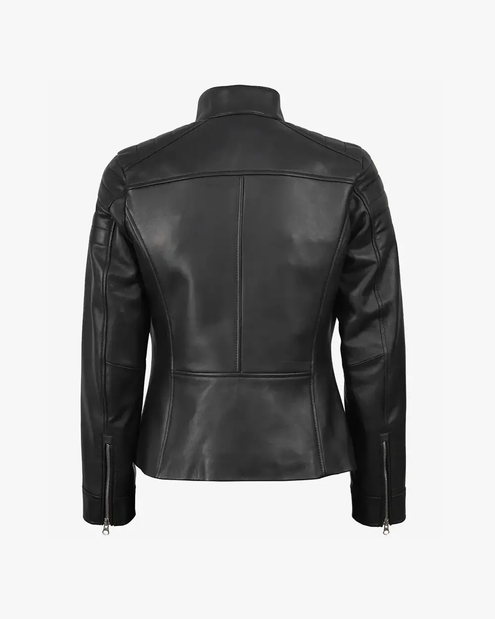 Carrie Black Leather Jacket for Women - Biker Style - Image 6