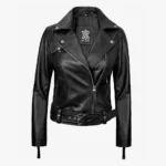 Women's Black Asymmetrical Biker Style Leather Jacket
